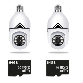 2 x Emporium Bulb Cameras 2.0 + 2 x 64GB TF Card TF Storage Cards (Screw or Bayonet) - The Emporium Hut