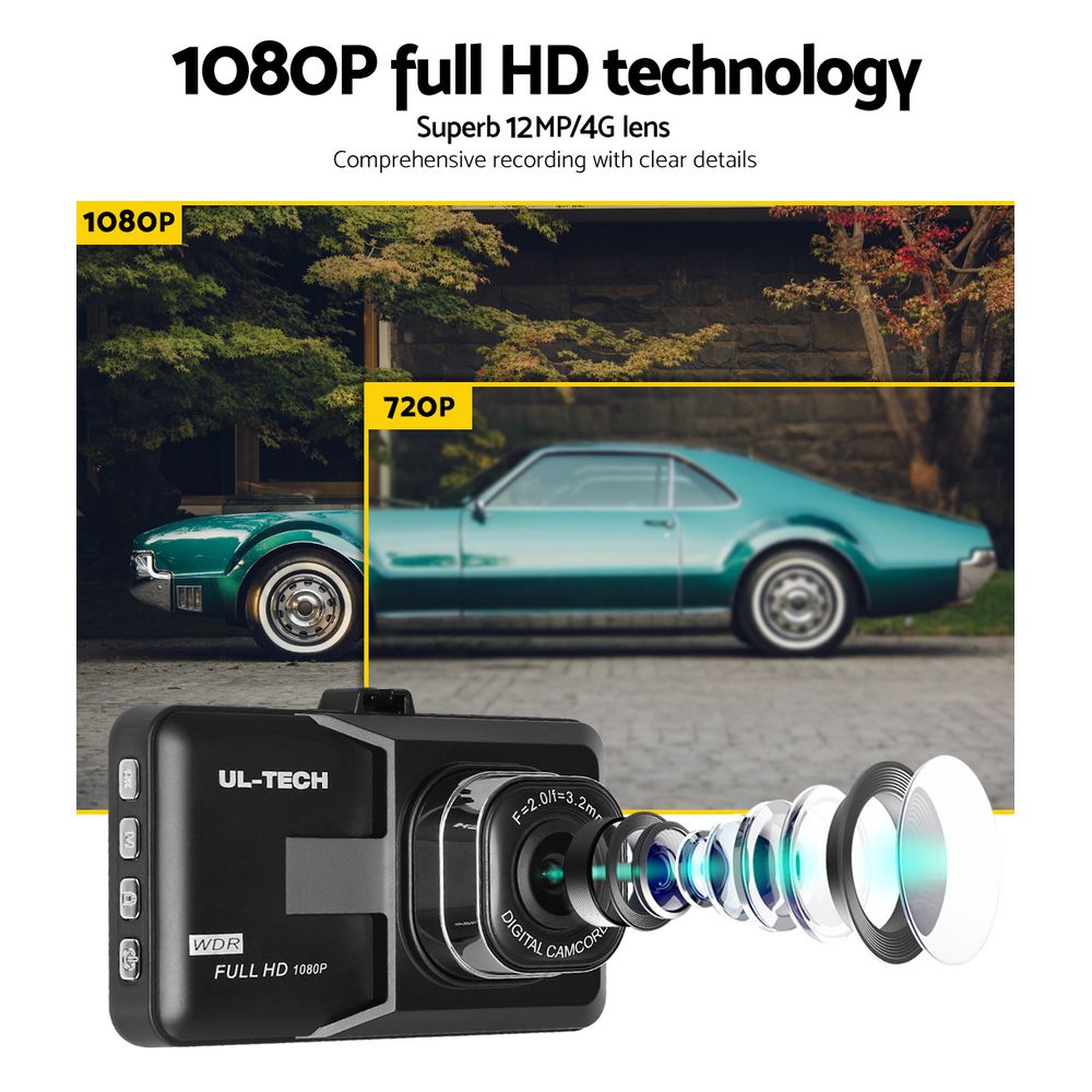 UL-TECH Dash Camera 1080P HD Cam Car Recorder DVR Video Vehicle Camera 32GB - The Emporium Hut